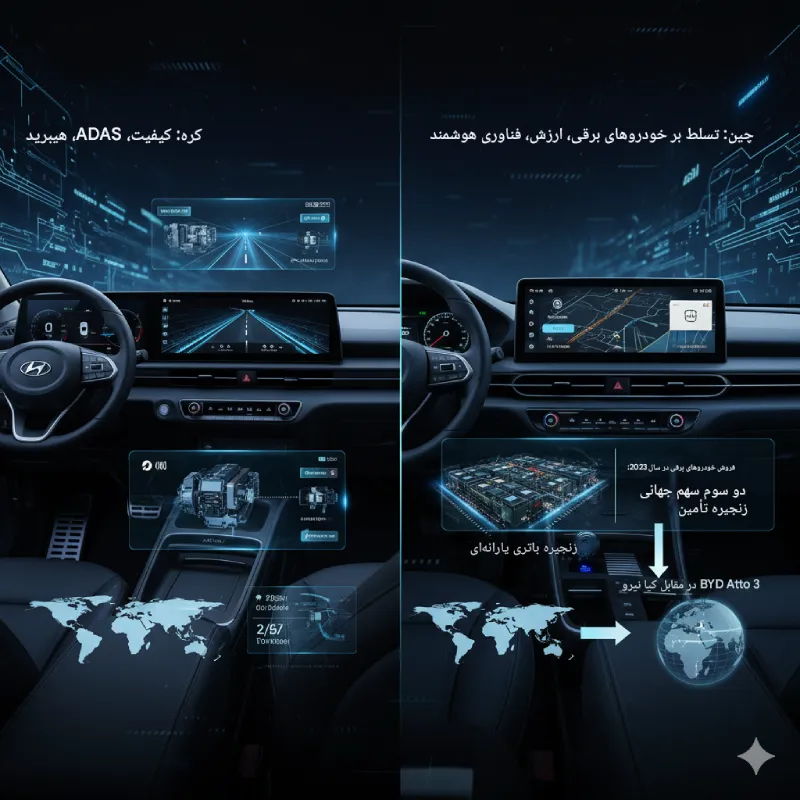 مقایسه خودروهای چینی و کرهای: از ارزش تا فناوری در بازار جهانی 4 خودروهای چینی و کره ای 3